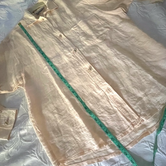 💲⬇️ Vintage pale peach linen shirt - Picture 5 of 7